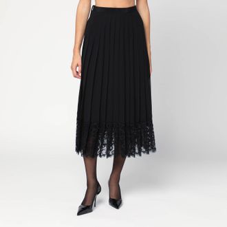 Dolce & Gabbana Gonna midi in chiffon e pizzo nera