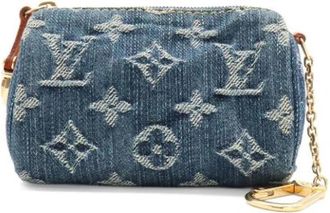 Louis Vuitton Pre-owned Monogram Denim Handbag - Dames - Vintage Clutch - Blauw - ONE Size - Denim - Vintage