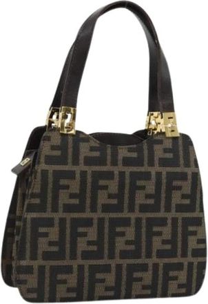 Fendi Pre-owned Zucca Canvas Hand Bag - Dames - Vintage Handtas - Bruin - ONE Size - Vintage