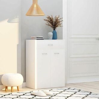 vidaXL Mueble Zapatero De Madera Contrachapada Blanco 60x35x84 Cm Vidaxl