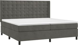 vidaXL Vidaxl - Cama Box Spring Con Colch&oacute;n Terciopelo Gris Oscuro 200x200 Cm