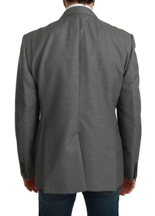 Dolce & Gabbana Mens Gray Slim Fit Formal Martini Blazer Polyester Wool Nylon Clothing