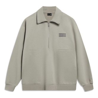 Li-Ning Counterflow Triple Logo Half Zip Sweatshirt Grey AWDT589-4