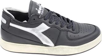 Diadora Heritage Basket Row Cut Sneaker - Heren - Sneakers - Zwart - 44 EU - Katoen - Schoenen