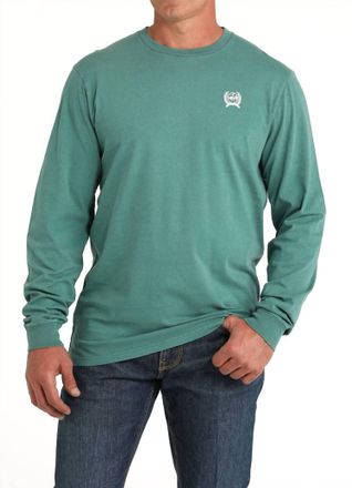 Cinch Long Sleeve Tee Top In Green