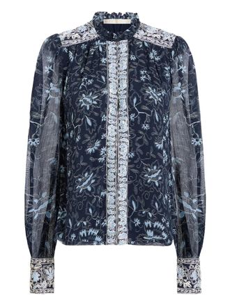 Marie Oliver Brielle floral-print blouse - Blue