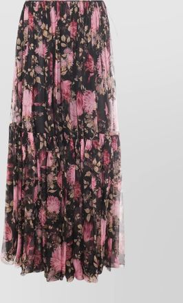Chloé sheer overlay tiered floral skirt