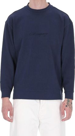 C.P. Company Blue Boxy Fit Cotton Sweatshirt