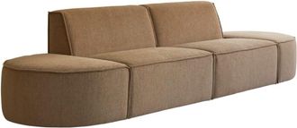 Tikamoon Sof&aacute; modulable de 2 plazas de tela color c&aacute;mel