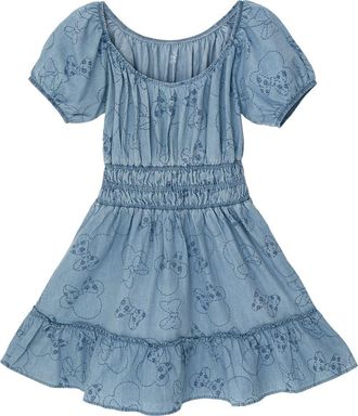 Disney Minnie Mouse Denim Dress in Minnie Silver Blue at Nordstrom, Size Xx-Large