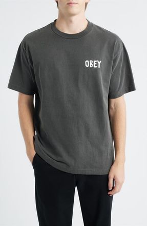 Obey Icon Photo Graphic T-Shirt in Pigment Dusty Black at Nordstrom, Size X-Large