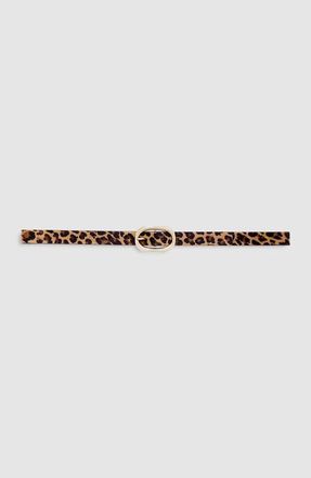 Anine Bing Small Signature Link Belt in Leopard Print at Nordstrom, Size X-Small