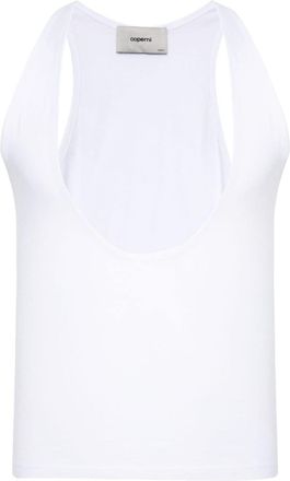 Coperni plunging U-neck tank top - unisex - Modal/Cotton - L - White