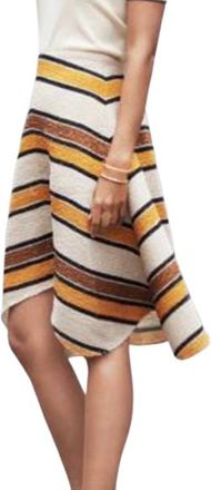 Chloé Asymmetrical Striped Wool Skirt Size M