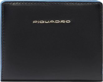 Piquadro Kleine Bifold Portemonnee met Muntzak - Dames - Portefeuilles - Zwart - ONE Size - Leer - Accessoires