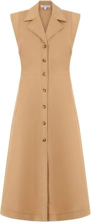 Veronica Beard Shirt Dresses, female, Beige, Size: L Orla Midi Shirtdress