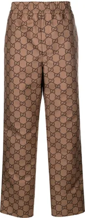 Gucci GG ripstop cropped trousers - men - Polyester - 44 - Brown