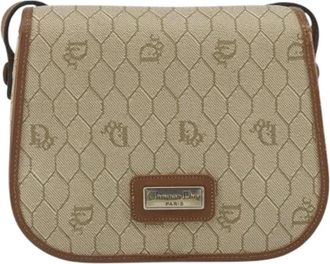 Dior Pre-owned Cross Body Bags, female, Beige, Size: ONE SIZE Pre-owned Vintage Honeycomb Flap Crossbody Bag