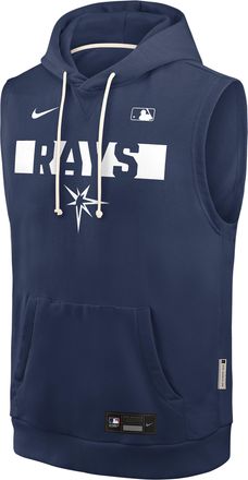 Nike Tampa Bay Rays Authentic Collection Standard Issue Nike Mens Dri-FIT MLB Sleeveless Pullover Hoodie in Blue | 03B444BTPA-4T2