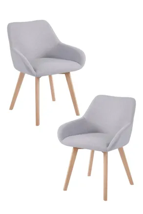 Regalos Miguel Packs Sillas Comedor - Pack 2 Sillas Venly Tela - Gris Claro