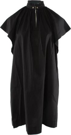 Max Mara Studio jurk - Dames - Korte kleedjes - Zwart - S - Katoen - Kleedjes