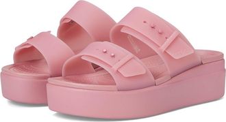 Crocs Brooklyn Buckle Low Wedge Womens Shoes Rosette : 11 M