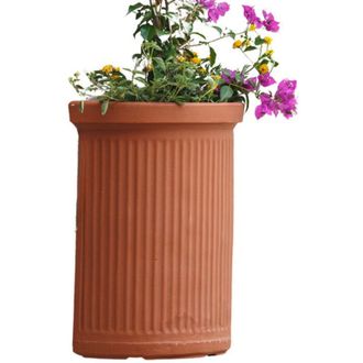 Monacis Vaso in Polimero Monacis Semicerchio Millerighe Terracotta cm 55 (41X24X50h)