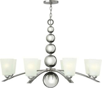 Loops 8 Bulb Chandelier LIght Highly Polished Nickel LED E27 60W