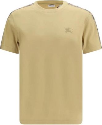 Burberry T-Shirt met Check Details - Heren - T-shirts - Beige - S - Katoen - Tops