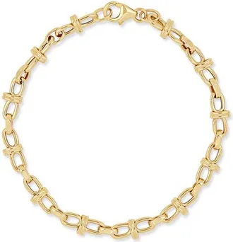 Bony Levy Mens 14K Gold Wrapped Link Chain Bracelet in 14K Yellow Gold at Nordstrom, Size 8