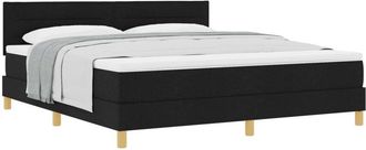 vidaXL Box Spring Bed with Mattress Black 180 x 200 cm Fabric vidaXL