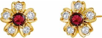 Syna Diamond Flower Studs in Ruby at Nordstrom, Size Small