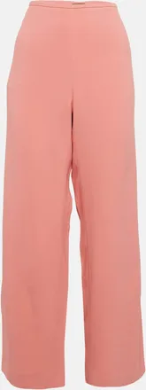 Emporio Armani Pink Crepe Wide-Leg Trousers