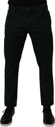 Dolce & Gabbana Dark Green Cotton Loose Men Denim Jeans Elastane Clothing