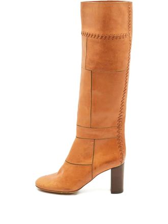 Chloé knee-length leather boots - Marrone
