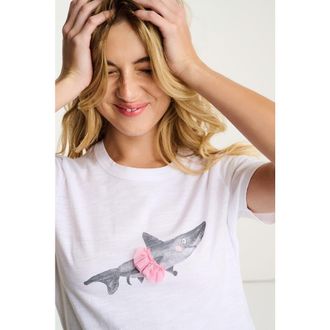 Lisa Todd Jaw Dropping Shark Tee in White at Nordstrom, Size X-Large