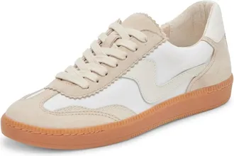 Dolce Vita Notice Sneakers Womens Ivory Lace Up Lifestyle Shoes RHS3685