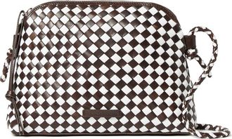 Loeffler Randall Mallory Woven Leather Crossbody Bag in Chocolate/White at Nordstrom Rack