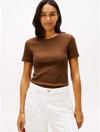 Tommy Hilfiger Womens Crewneck Favorite T-Shirt - Brown - XXL