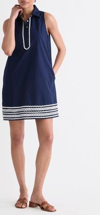 Vineyard Vines Pippa Rickrack Shirtdress in Nautical Navy at Nordstrom, Size Medium