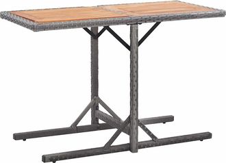 vidaXL Vidaxl - Mesa De Jard&iacute;n Rat&aacute;n Sint&eacute;tico Y Madera Acacia Gris Antracita