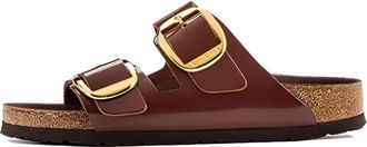 Birkenstock (WMNS) Birkenstock Arizona Big Buckle Natural Leather Patent Clay Dark brown 1021388