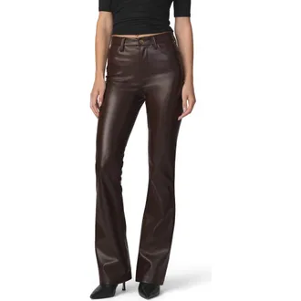 Joe's The Faux Leather Hi Honey Bootcut Pants in Dark Chocolate at Nordstrom, Size 26