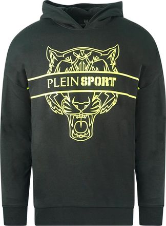 Plein Sport Tiger Sjabloon Logo Zwarte Hoodie