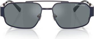 Michael Kors Cape Town 58mm Rectangular Sunglasses in Navy Matte /Grey Mono at Nordstrom