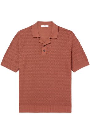 Mr P. Textured-Cotton Polo Shirt