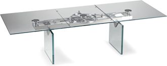 Naos Ausziehbarer Designer Esstisch Quasar 200-280 x 110 cm - Klarglas
