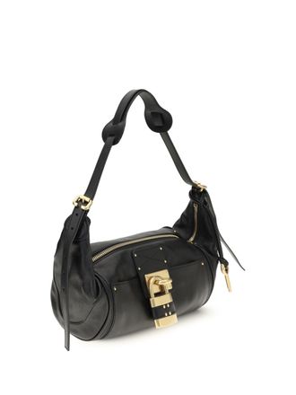 Chlo&eacute; Womens Small Paddington Shoulder Bag Black Calf Leather Bos Taurus