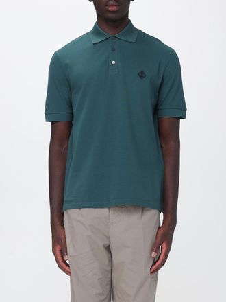 Herno Polo a maniche corte in cotone con logo a contrasto e colletto a costine