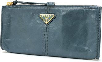 Prada Gray Leather Pouch (Pre-Owned)